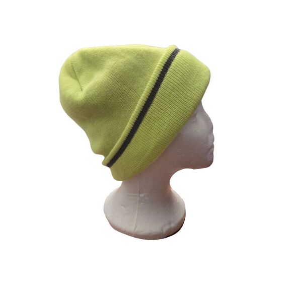 Occunomix Mens Neon Yellow W/ Reflective Stitching Fleece Lined Bobble Hat - Picture 6 of 7